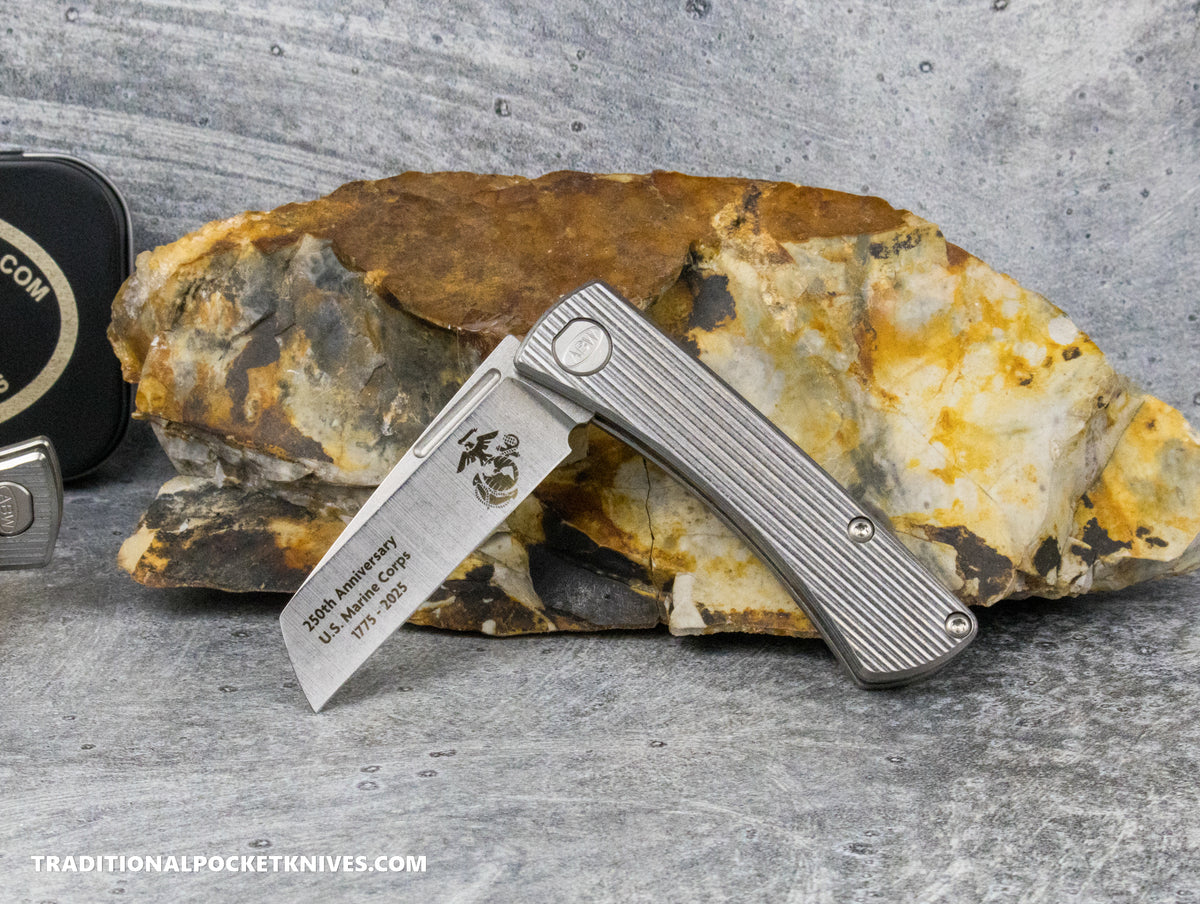American Blade Works: Slip Joint - USMC 250th Anniversary Titanium Magnacut (1 of 10)