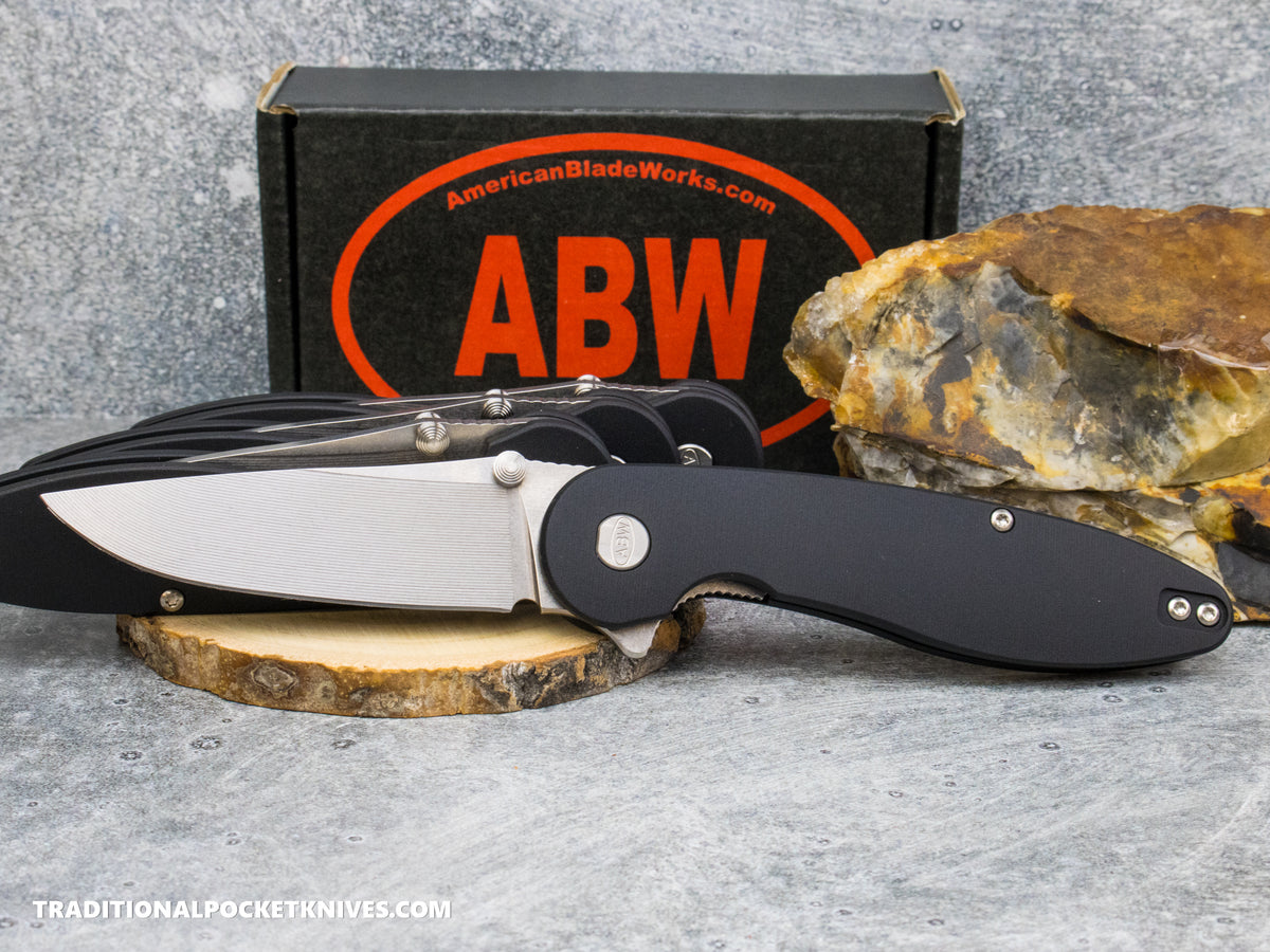 American Blade Works: Model 1 V7 Liner Lock- Black Aluminum 3D Milled Magnacut
