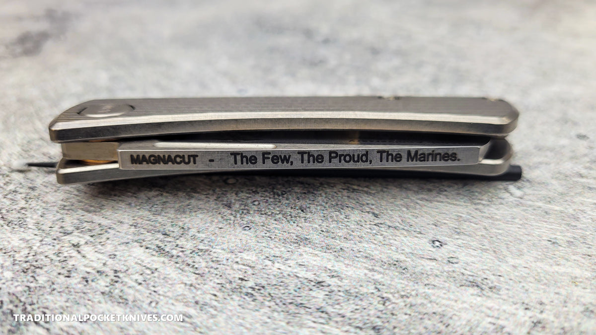 American Blade Works: Slip Joint - USMC 250th Anniversary Titanium Magnacut (1 of 10)