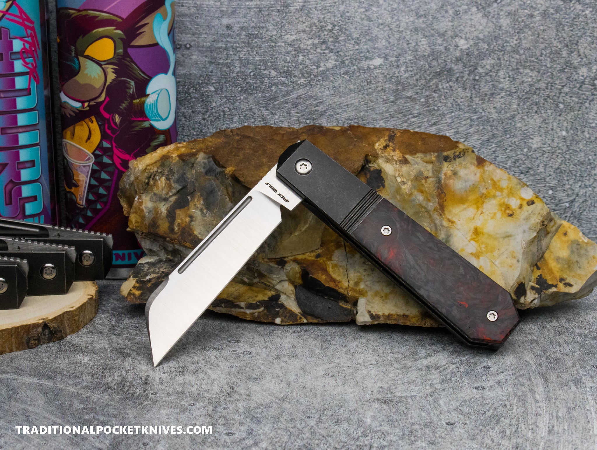 Jack Wolf Knives After Hours Jack Fat Carbon Dark Matter Red - C