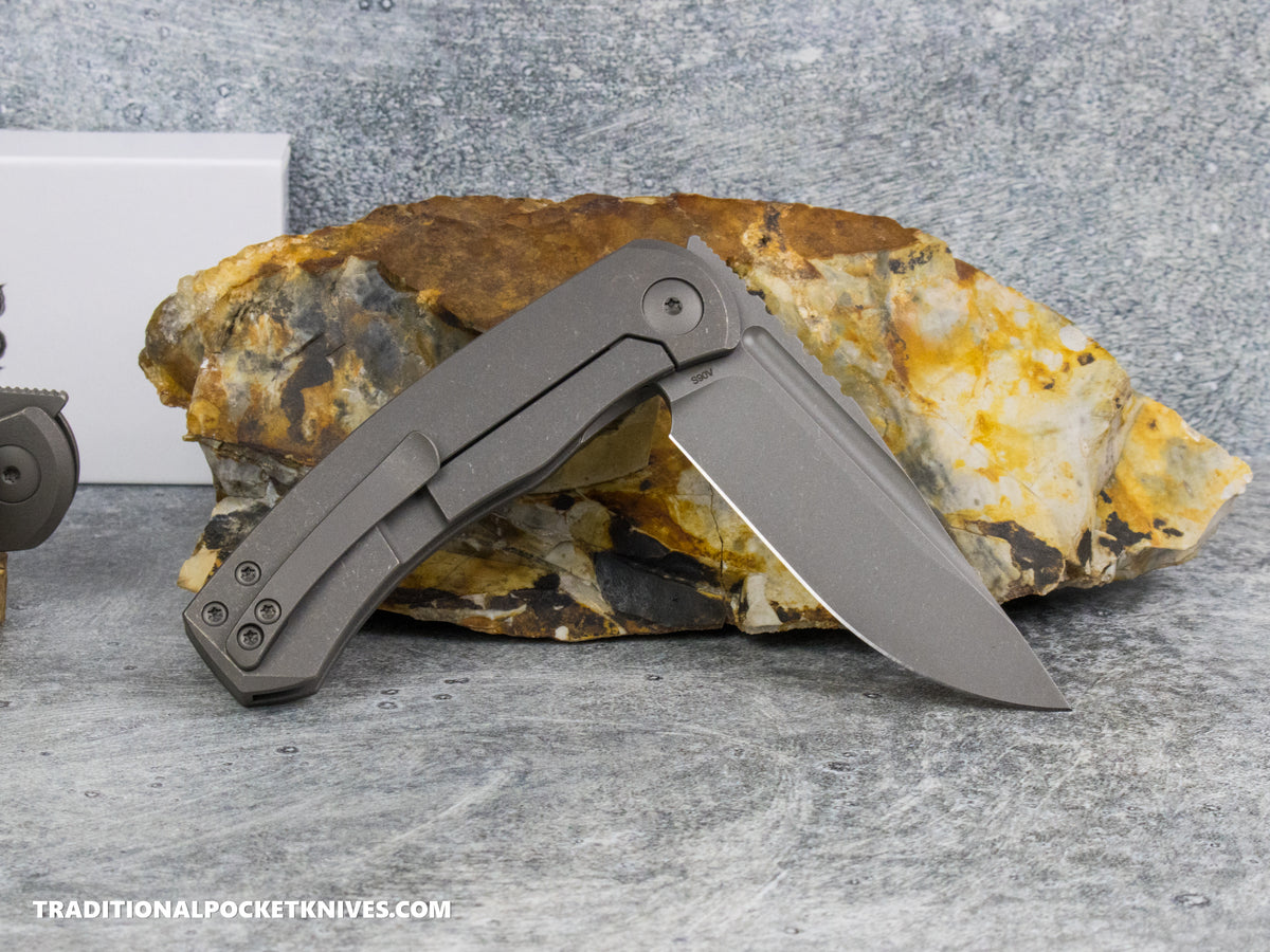 BergBlades Mini Alpha - Dark Stonewashed Titanium - Dark Stonewashed S90V