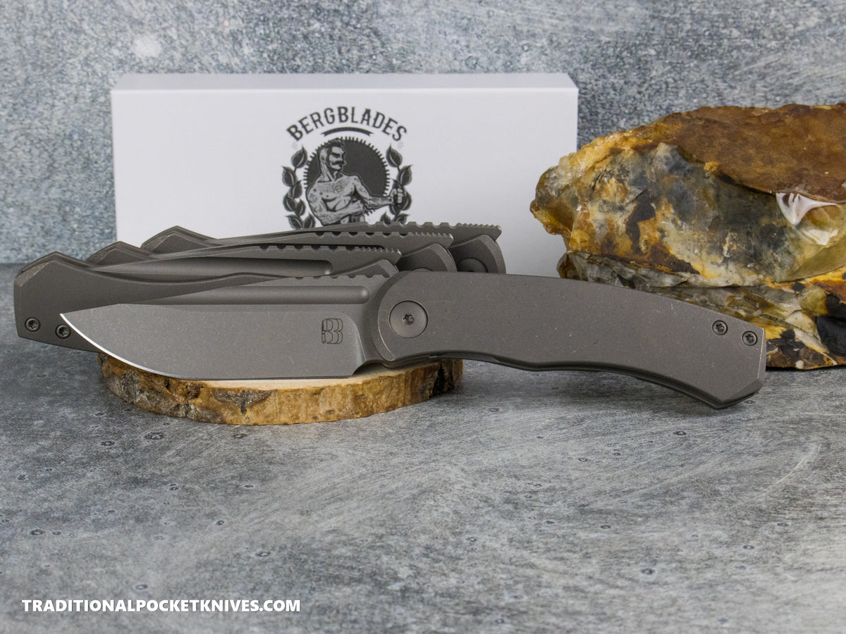 BergBlades Mini Alpha - Dark Stonewashed Titanium - Dark Stonewashed S90V