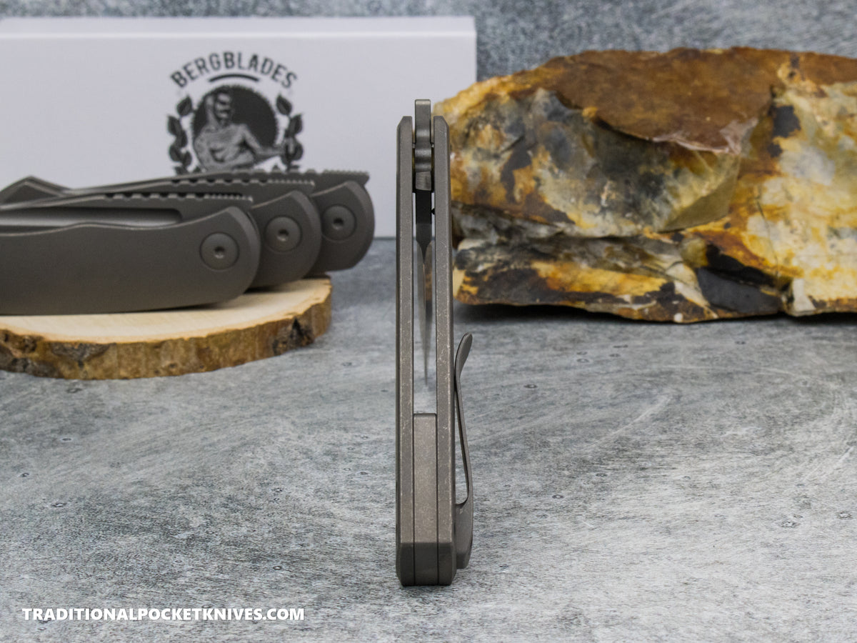 BergBlades Mini Alpha - Dark Stonewashed Titanium - Dark Stonewashed S90V