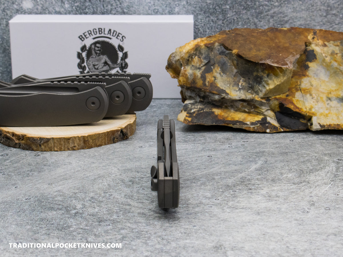 BergBlades Mini Alpha - Dark Stonewashed Titanium - Dark Stonewashed S90V