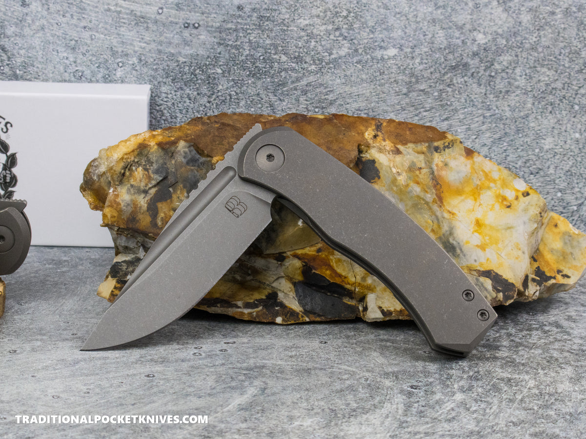 BergBlades Mini Alpha - Dark Stonewashed Titanium - Dark Stonewashed S90V