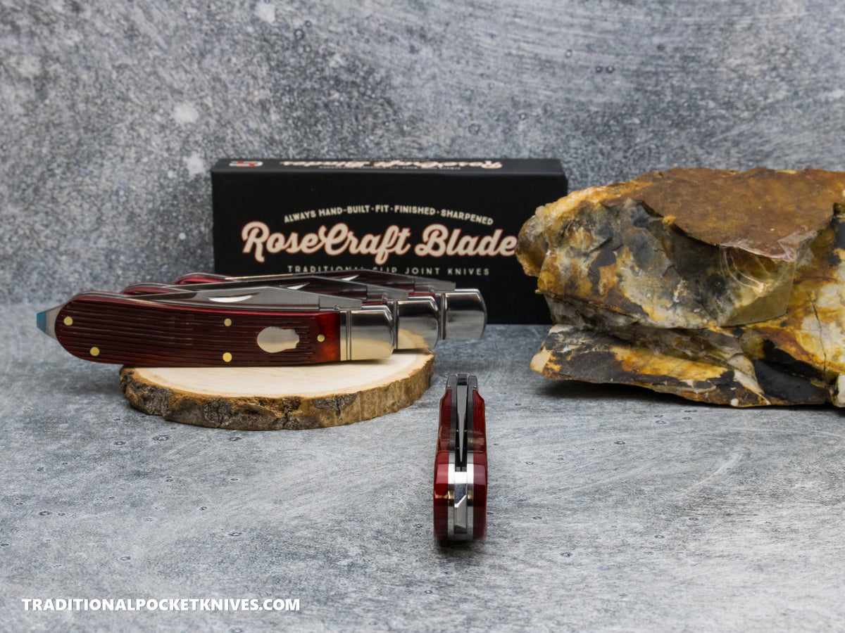 RoseCraft Blades Appalachian Jack Red Barnboard Jigged Bone (RCT003-RBJ)