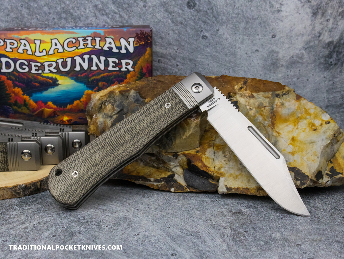 Appalachian Ridgerunner: Green Micarta - Clip Point S90V