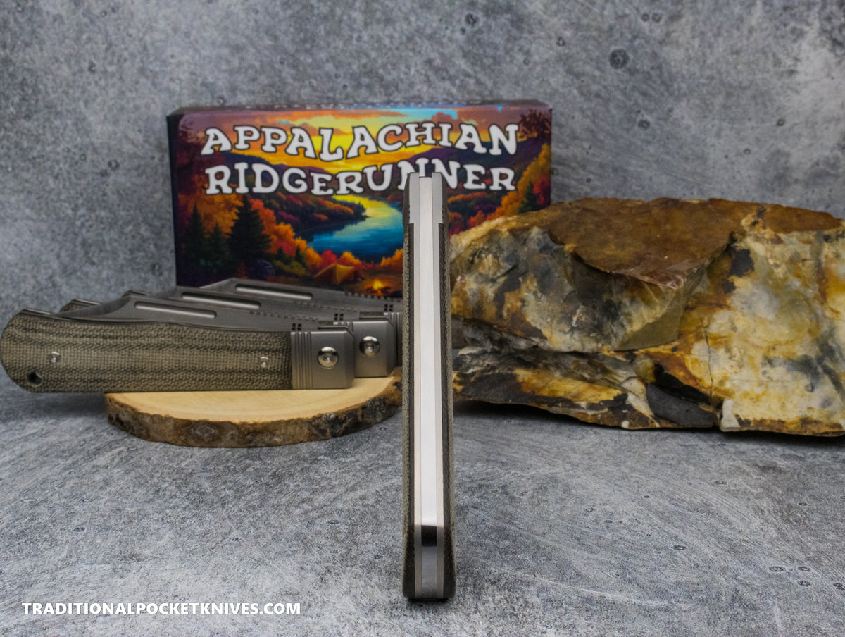 Appalachian Ridgerunner: Green Micarta - Clip Point S90V