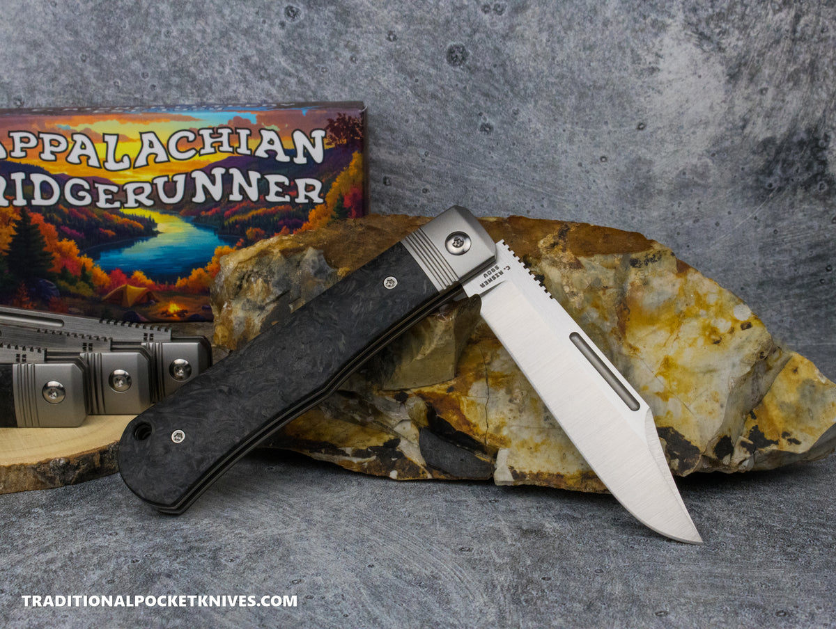 Appalachian Ridgerunner: Fat Carbon Dark Matter Glow - Clip Point S90V
