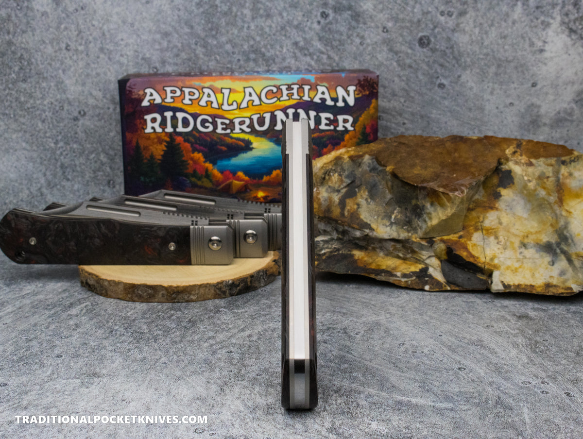 Appalachian Ridgerunner: Fat Carbon Dark Matter Red - Clip Point S90V