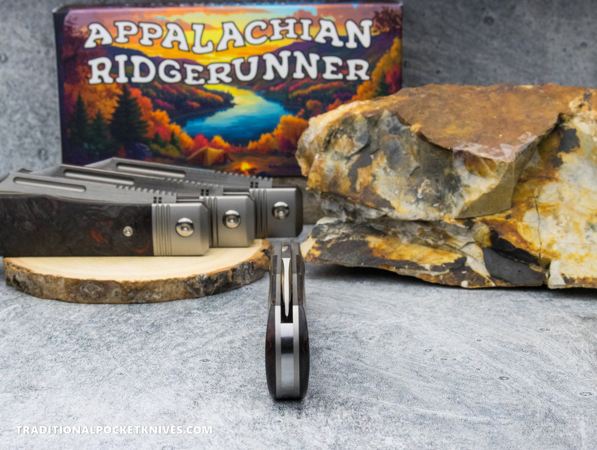 Appalachian Ridgerunner: Fat Carbon Dark Matter Red - Clip Point S90V
