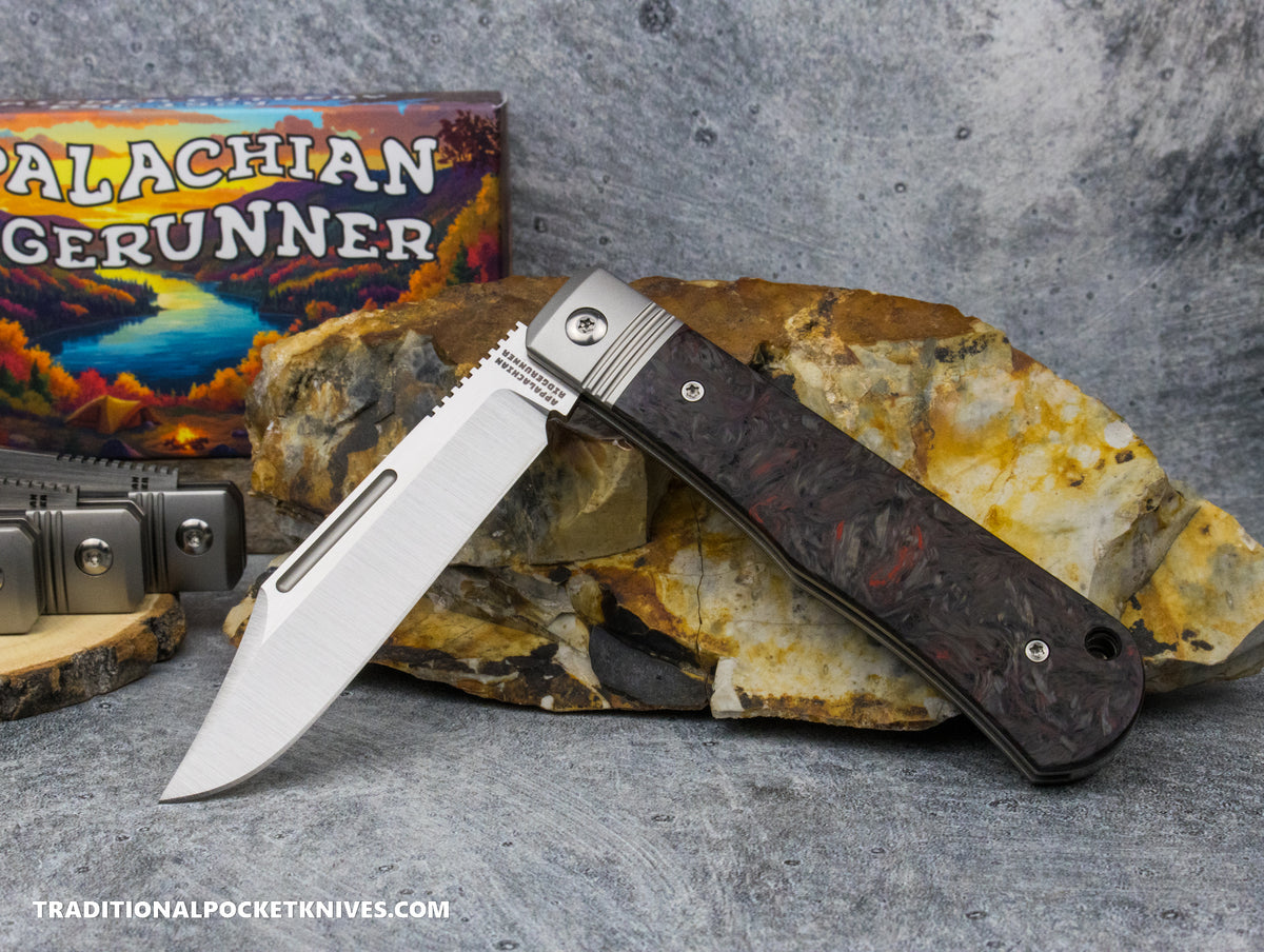 Appalachian Ridgerunner: Fat Carbon Dark Matter Red - Clip Point S90V