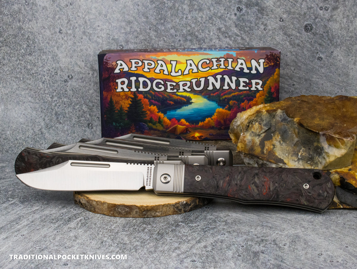 Appalachian Ridgerunner: Fat Carbon Dark Matter Red - Clip Point S90V