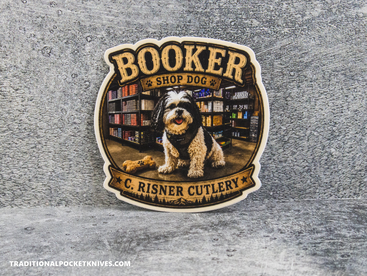 C. Risner Cutlery "Shop Dog Booker" Sticker