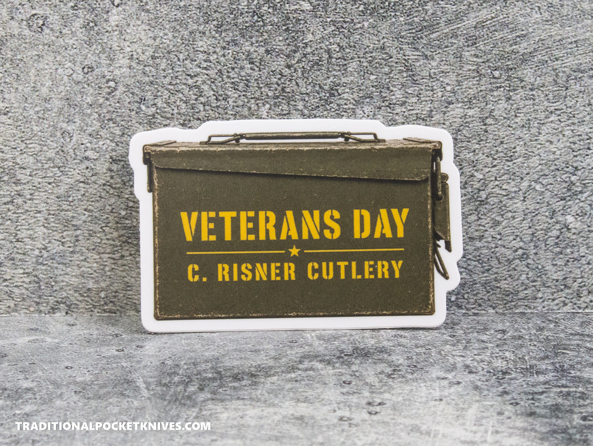 C. Risner Cutlery "Veteran's Day Ammo Can" Sticker