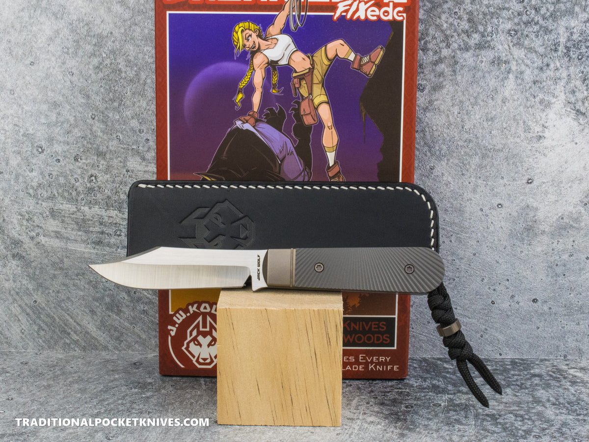 Jack Wolf Knives Backwoods FIXed Titanium Starburst - J.W. Kollab Series