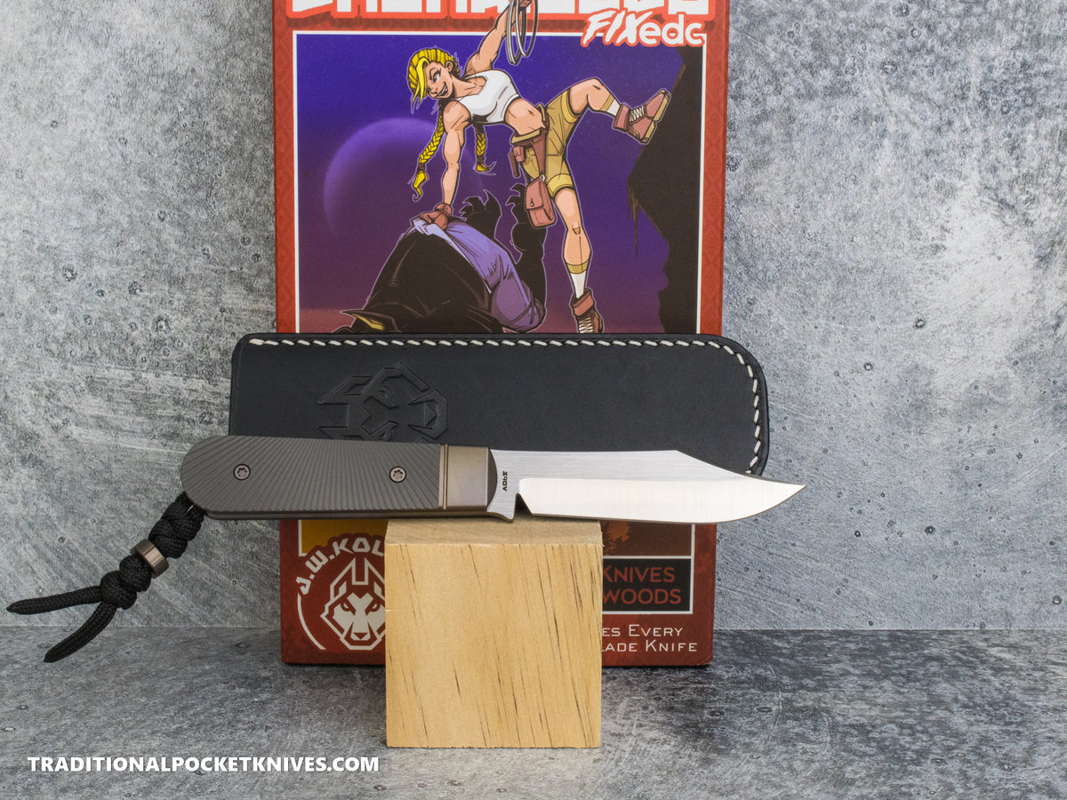 Jack Wolf Knives Backwoods FIXed Titanium Starburst - J.W. Kollab Series