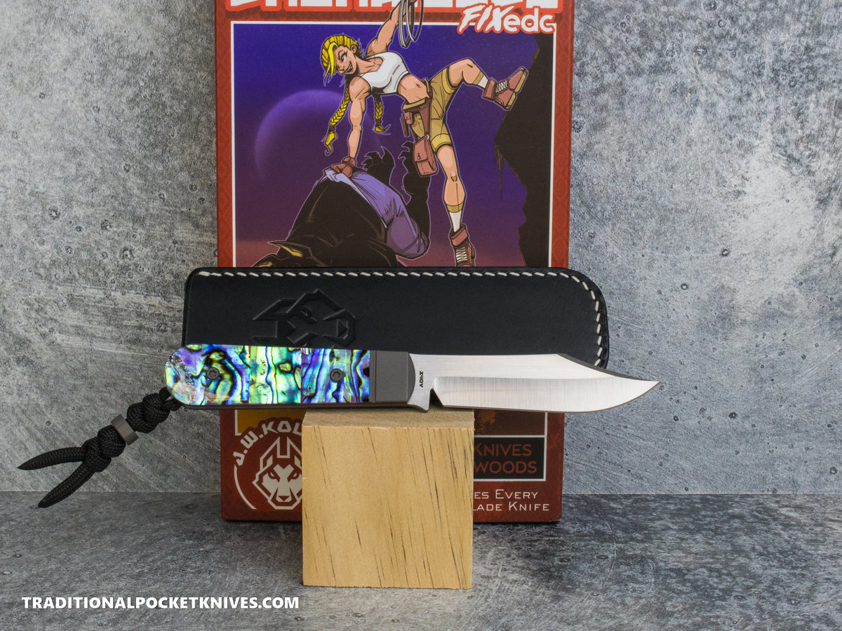 Jack Wolf Knives Backwoods FIXedc Abalone - J.W. Kollab Series