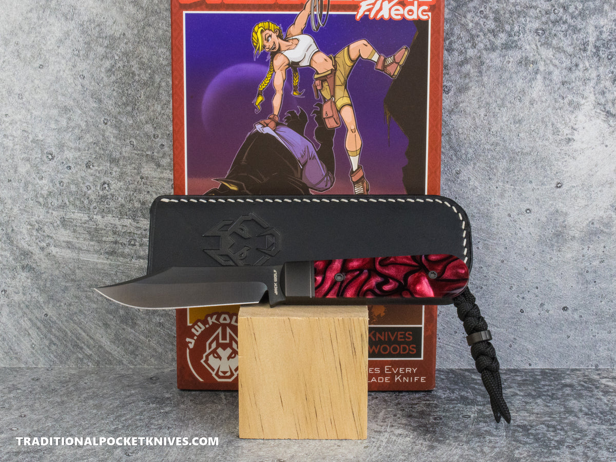 Jack Wolf Knives Backwoods FIXedc Kirinite True Blood Belt Satin DLC - J.W. Kollab Series