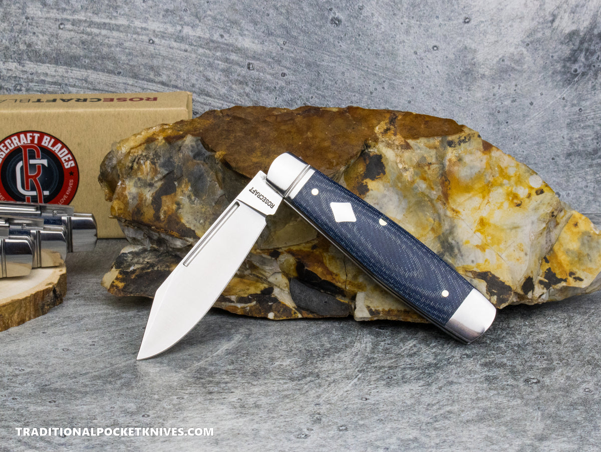 RoseCraft Blades Barren Fork Jack Blue Denim Micarta (RCT031-BDM)