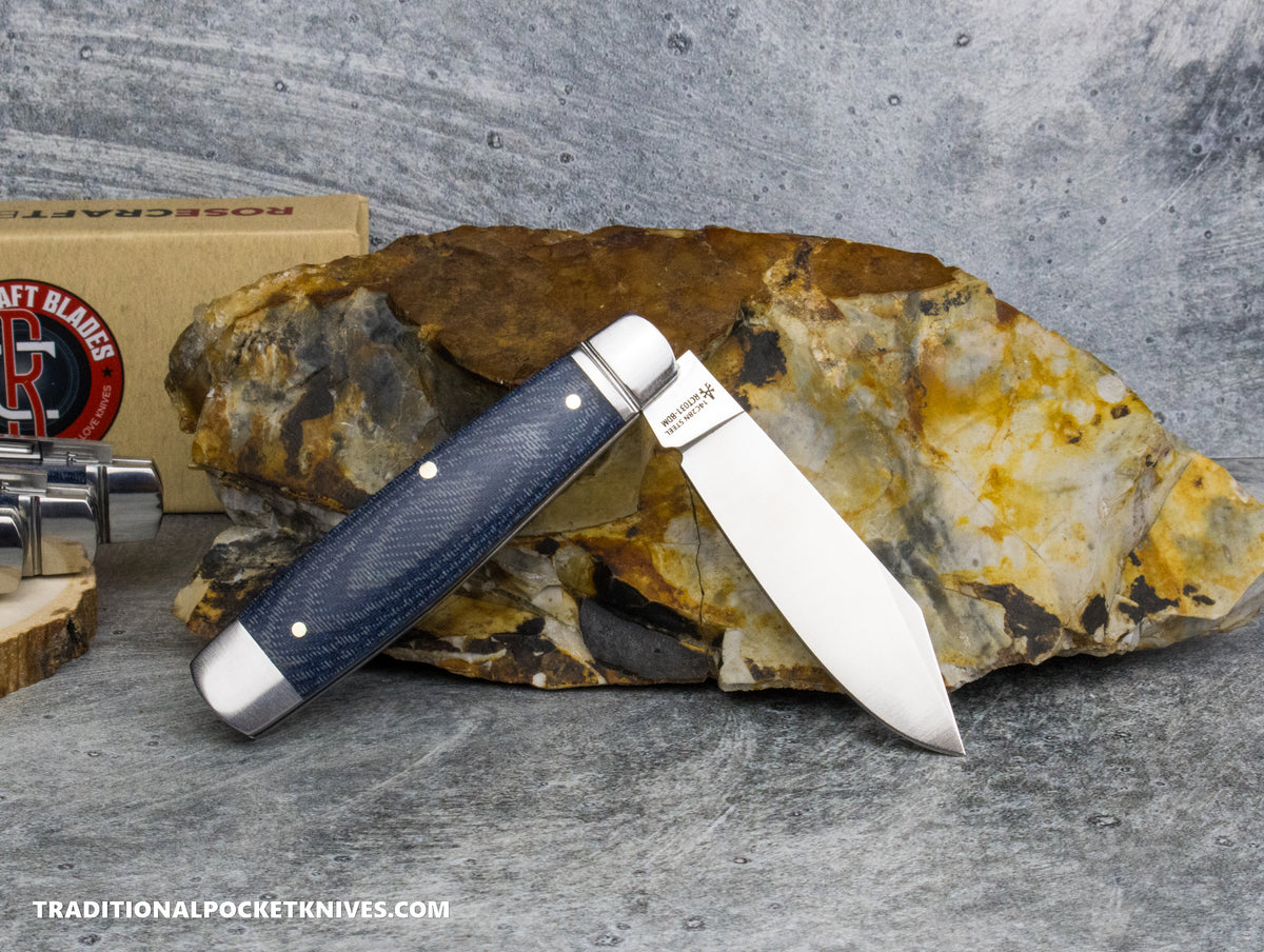 RoseCraft Blades Barren Fork Jack Blue Denim Micarta (RCT031-BDM)