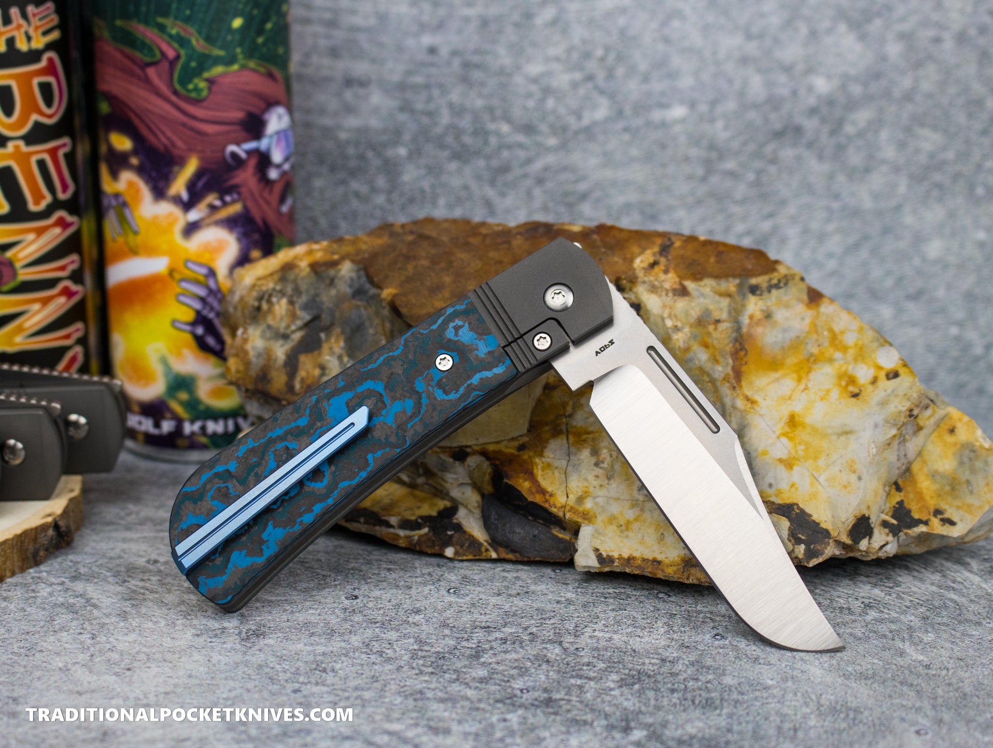 ポケットクリッター　タコ Jack Wolf Knives The Benny Fat Carbon Arctic Storm - C. Risner