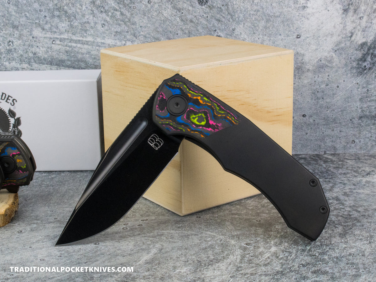 BergBlades Tick : DLC Titanium CamoCarbon 80s Inlay : Polished/Tumbled Bright DLC S90V