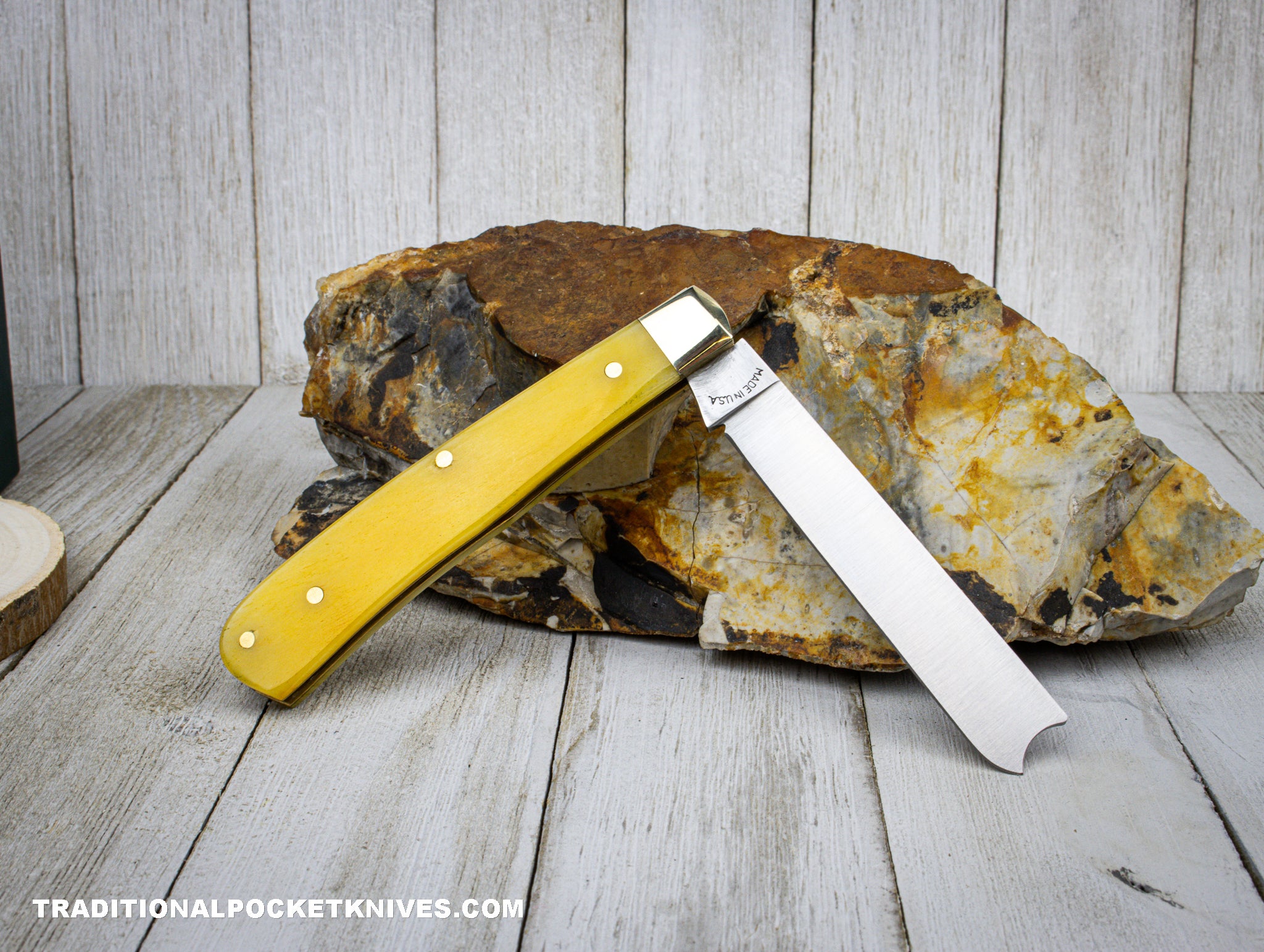 Yellow Alice Razor Cooper Cutlery One Arm Razor Blade Trapper Smooth Yellow Bone (5119YCB ...