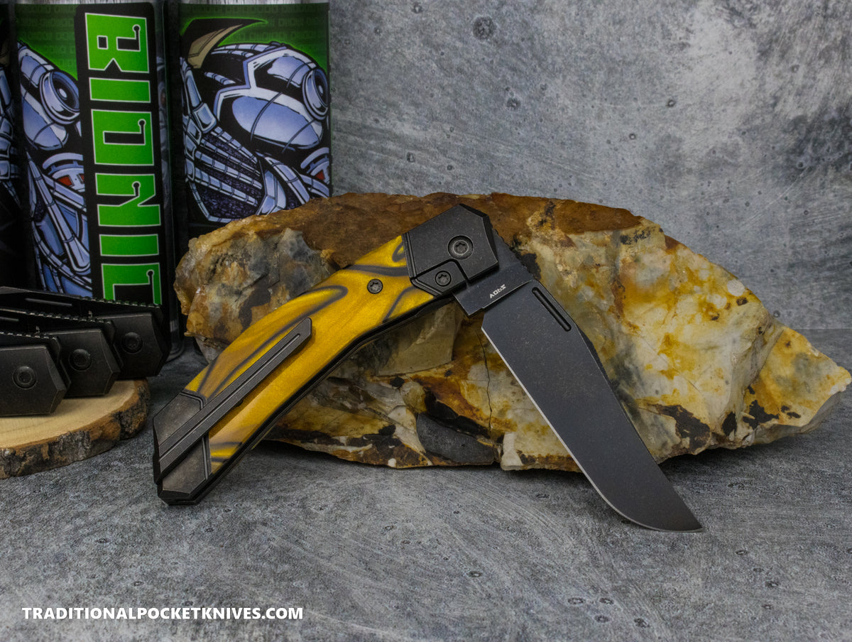 Jack Wolf Knives Bionic Jack Kirinite Liquid Gold Blackwash