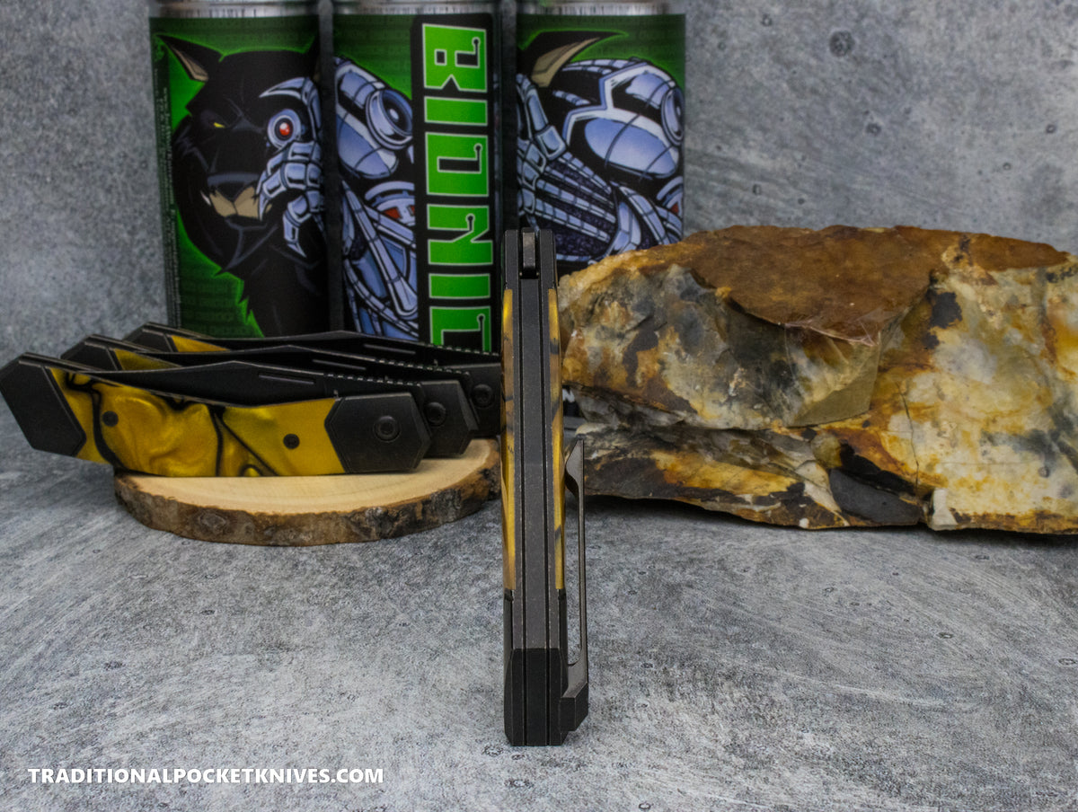 Jack Wolf Knives Bionic Jack Kirinite Liquid Gold Blackwash