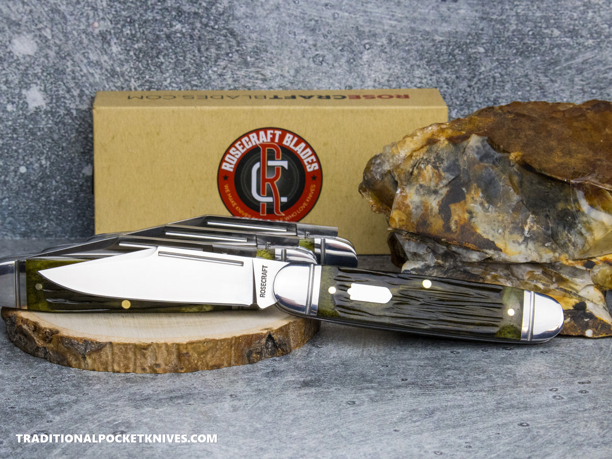 RoseCraft Blades Birchfield Camp Jack Green Jigged Bone (RCT034-GJB)