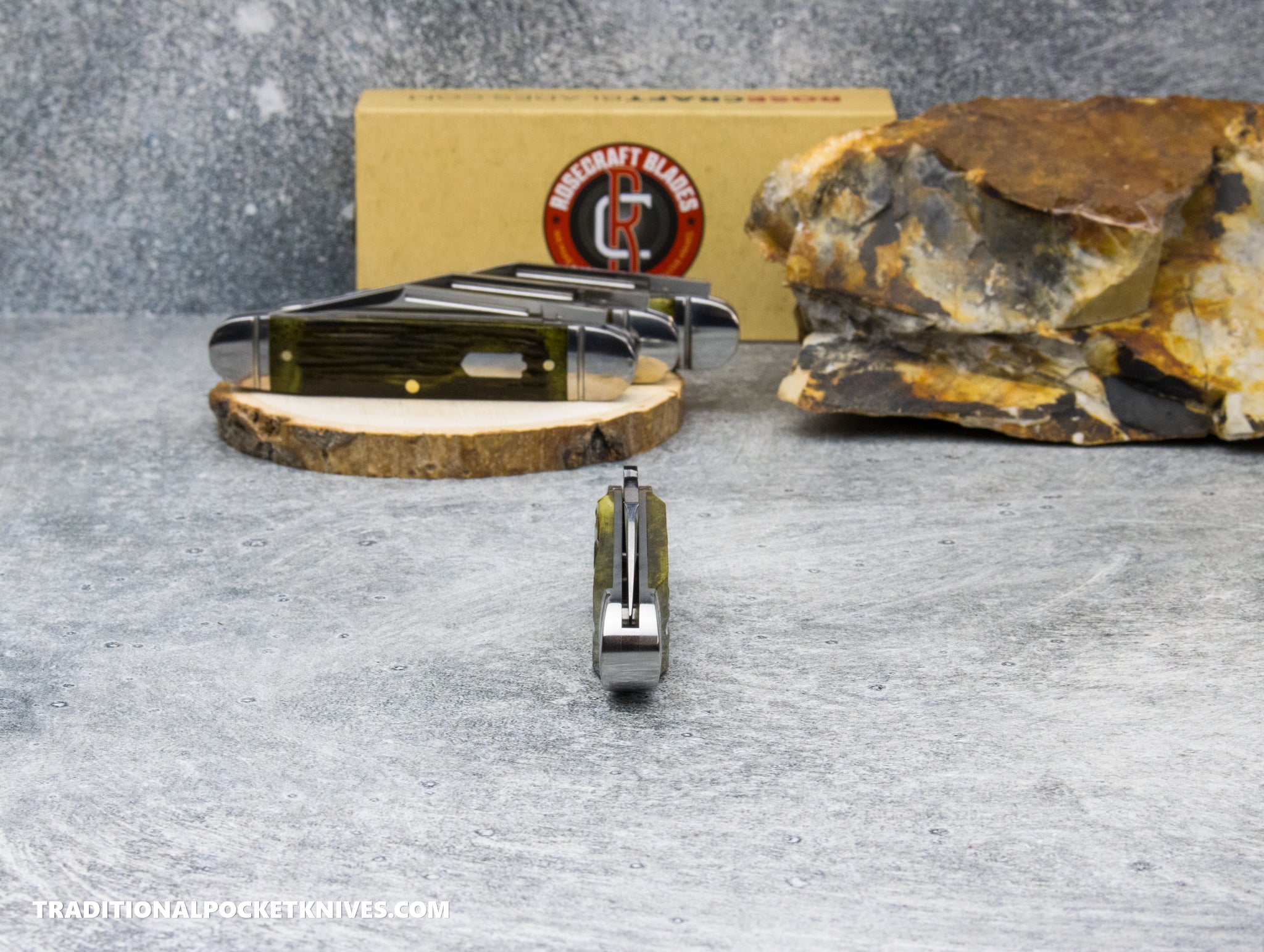 RoseCraft Blades Birchfield Camp Jack Green Jigged Bone (RCT034