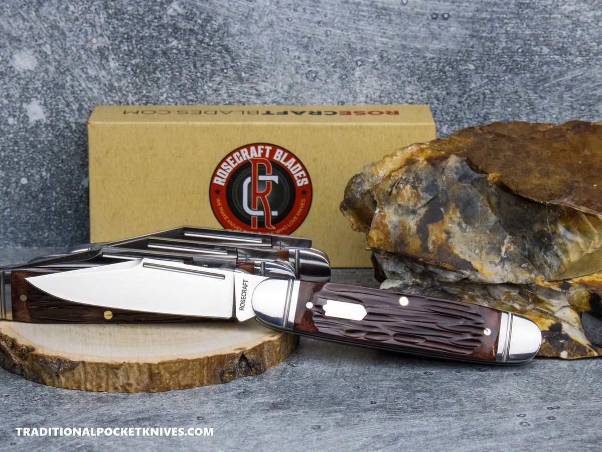 RoseCraft Blades Birchfield Camp Jack Brown Jigged Bone (RCT034-BJB)