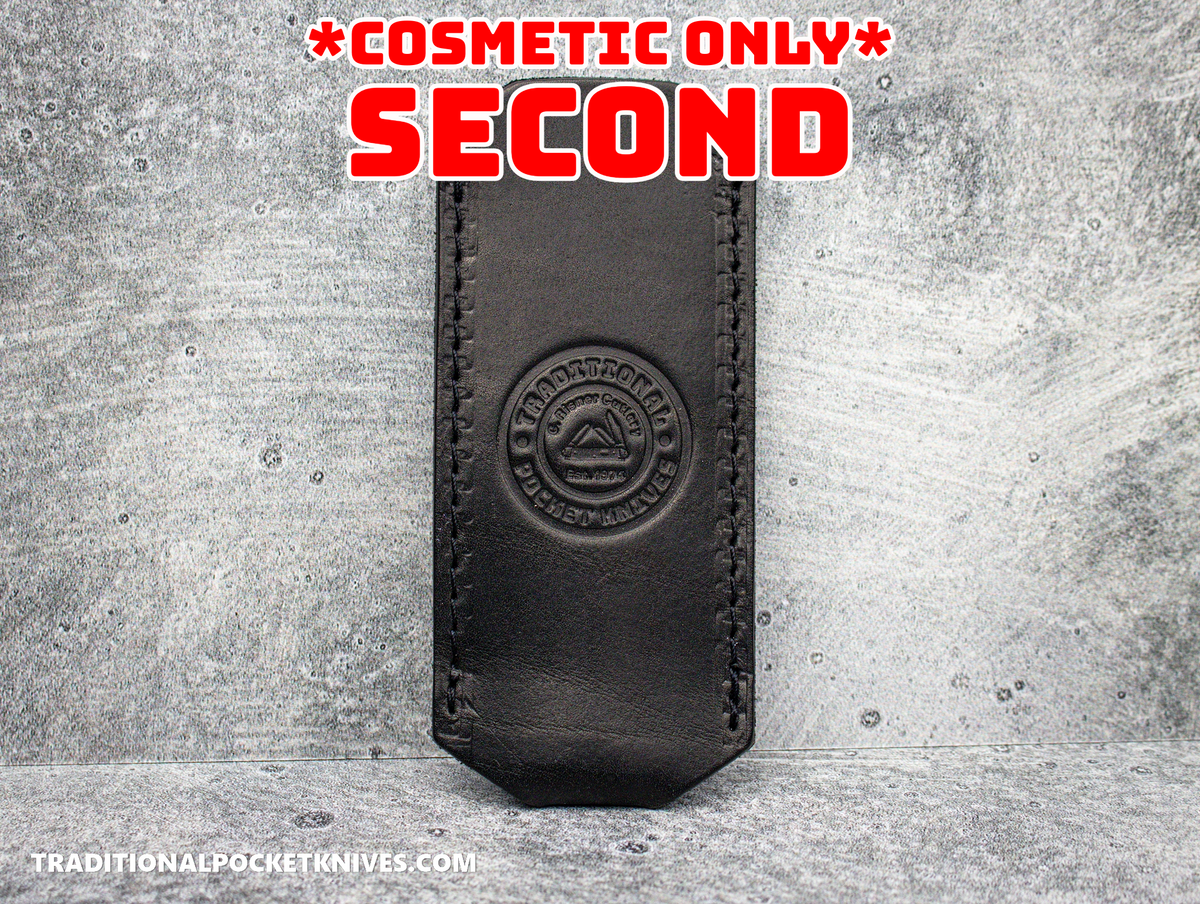 COSMETIC SECONDS: C. Risner Cutlery Logo Leather Knife Slip Large - Black