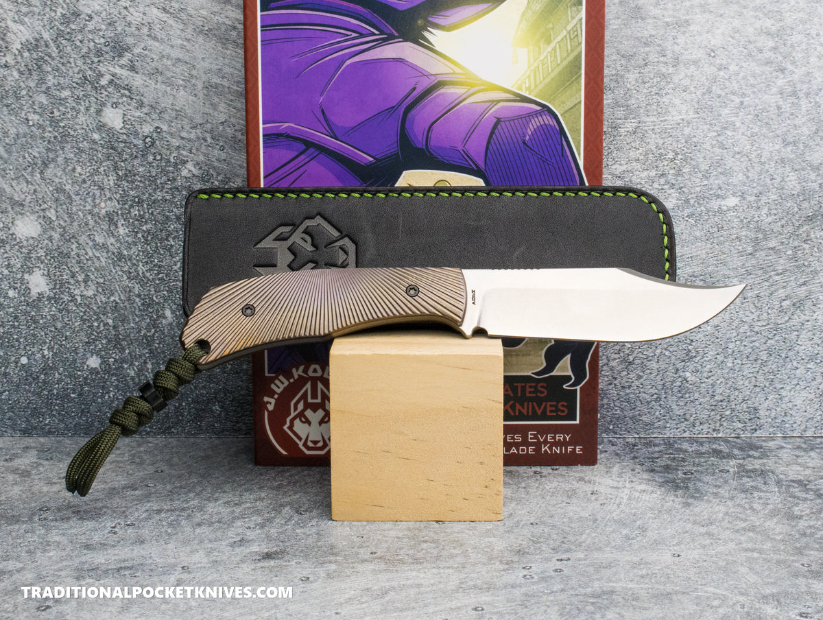 Jack Wolf Knives Bordertown Bowie Titanium Starburst - J.W. Kollab Series