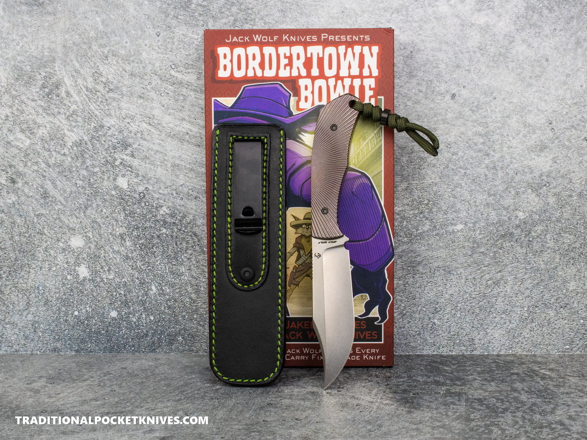 Jack Wolf Knives Bordertown Bowie Titanium Starburst - J.W. Kollab Series