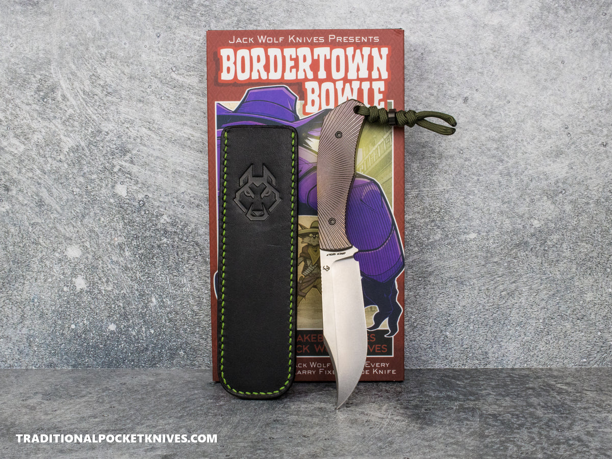 Jack Wolf Knives Bordertown Bowie Titanium Starburst - J.W. Kollab Series