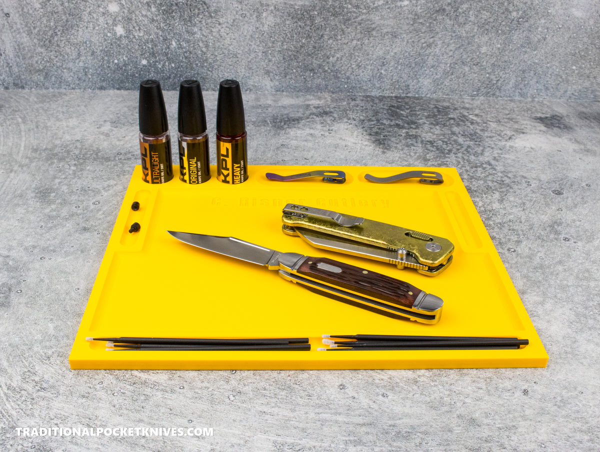 C. Risner Cutlery Knife Maintenance Breakdown Tray Yellow