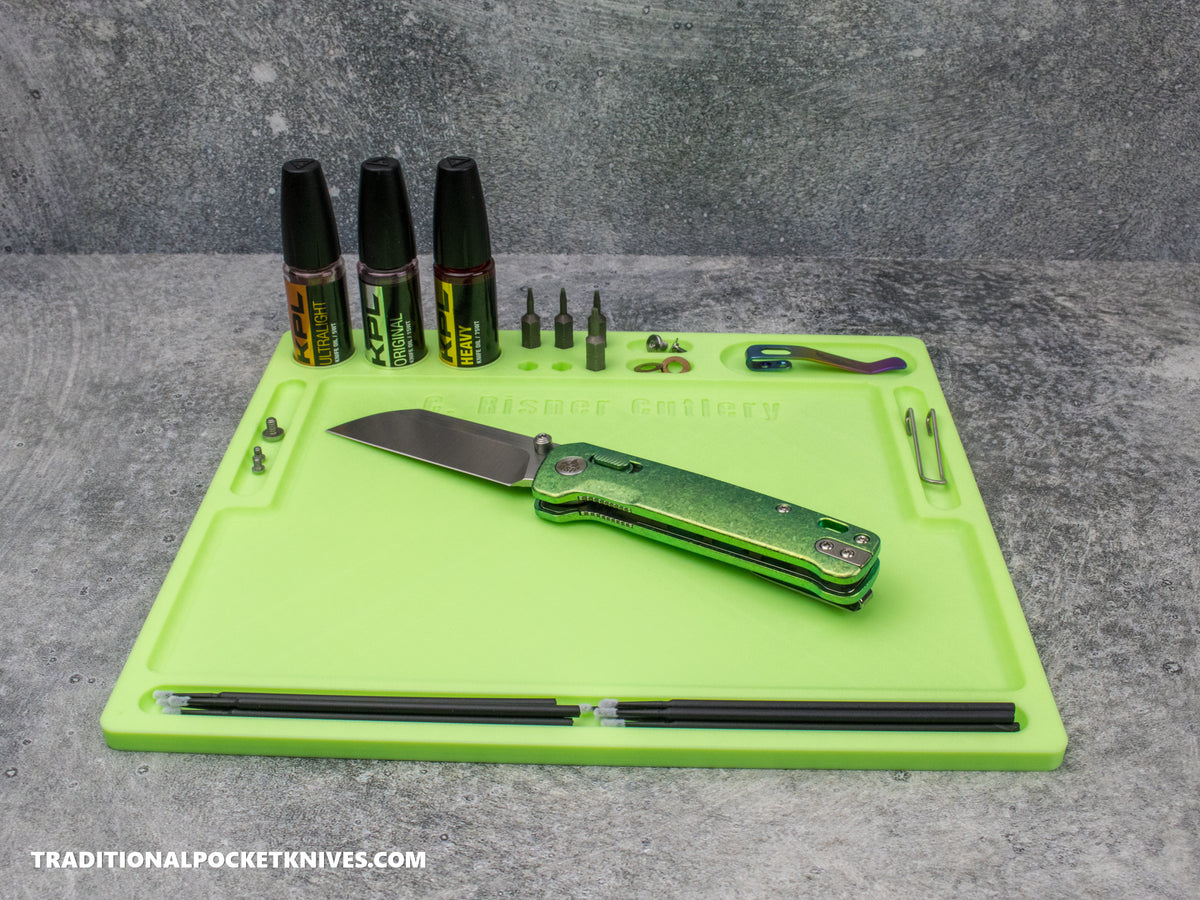 C. Risner Cutlery Knife Breakdown Tray Glow in the Dark Green V2