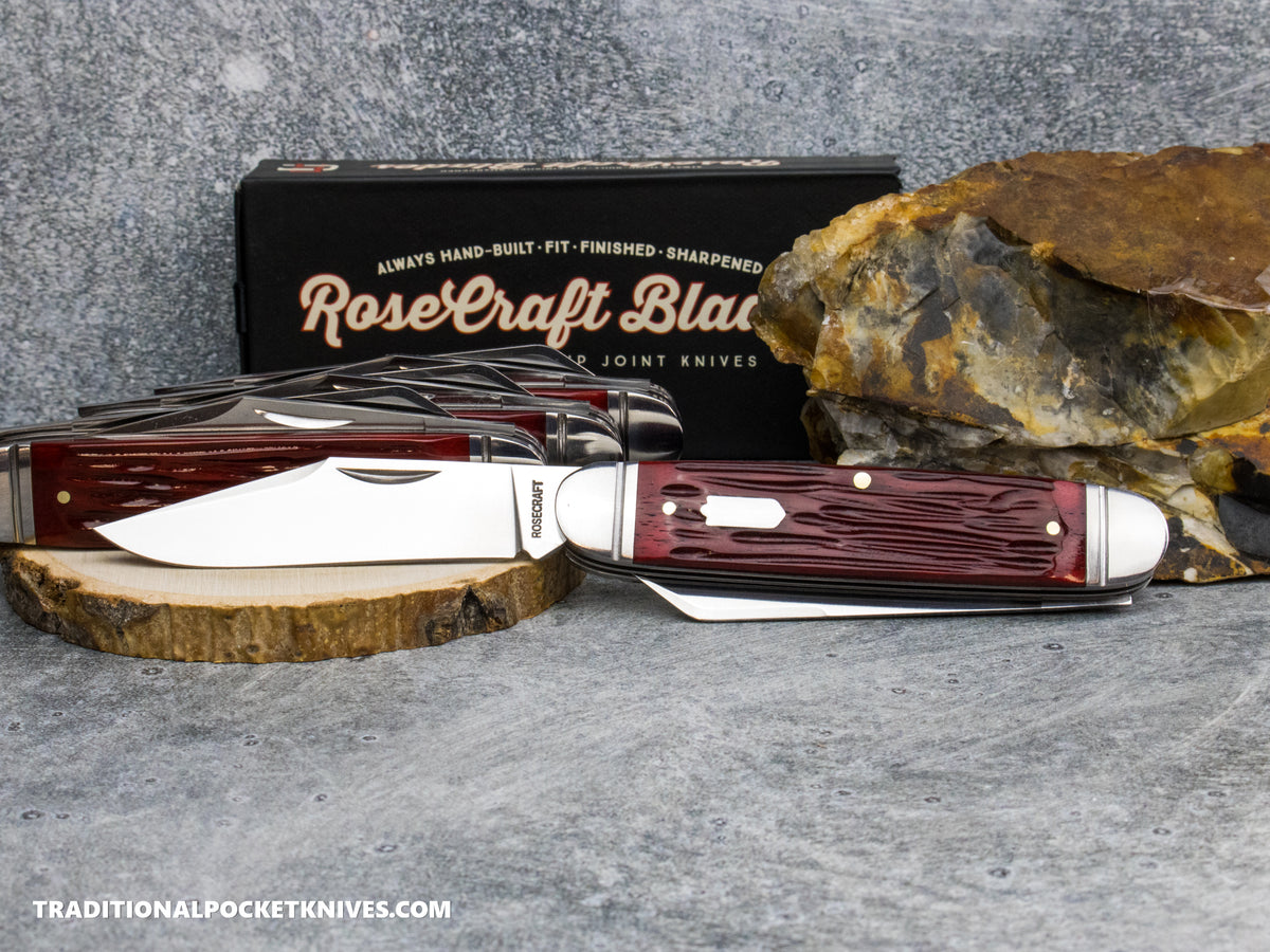 RoseCraft Blades Briarpatch Jack Red Jigged Bone (RCT012-RJB)