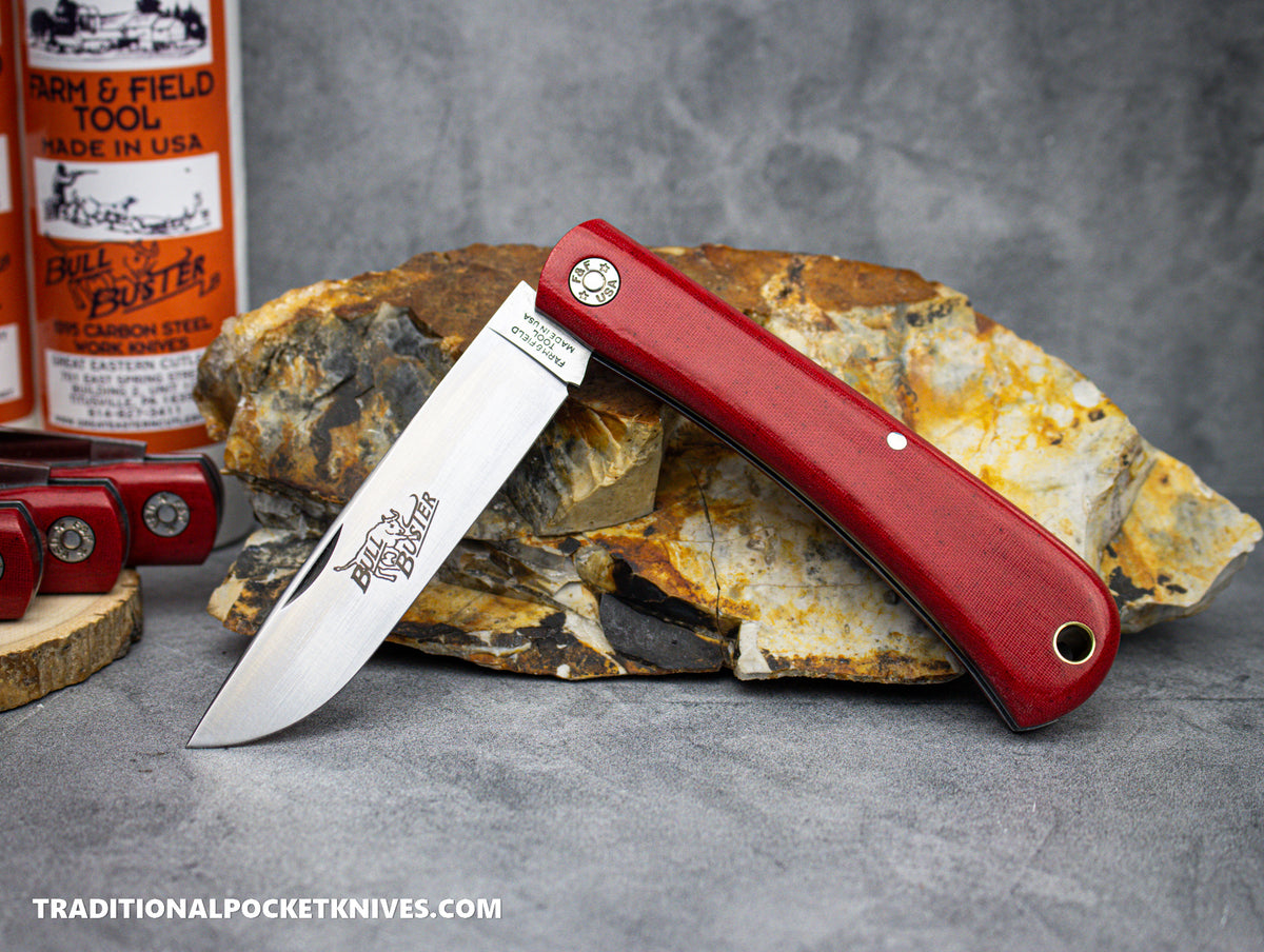 Great Eastern Cutlery #215124 Farm and Field Tool Bull Buster Red Linen Micarta