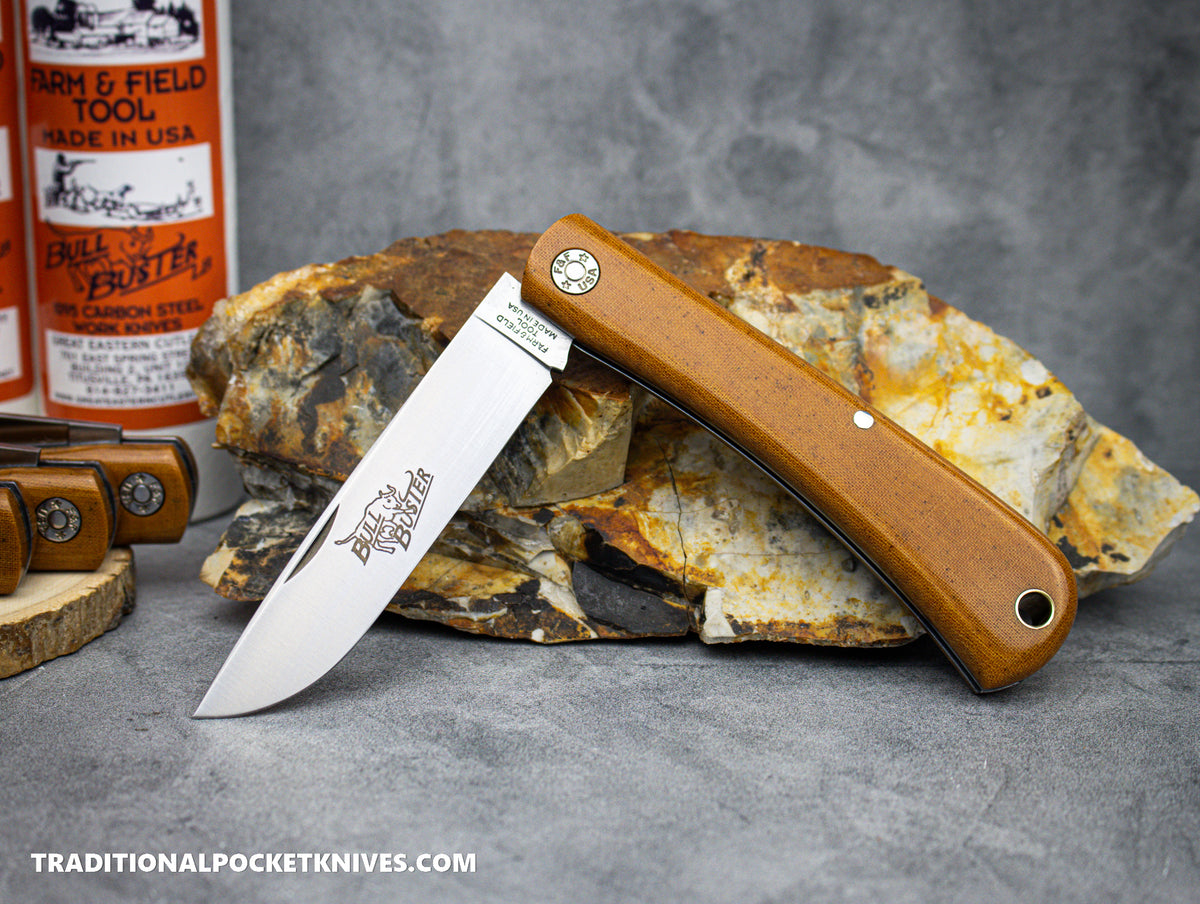 Great Eastern Cutlery #215124 Farm and Field Tool Bull Buster Natural Linen Micarta