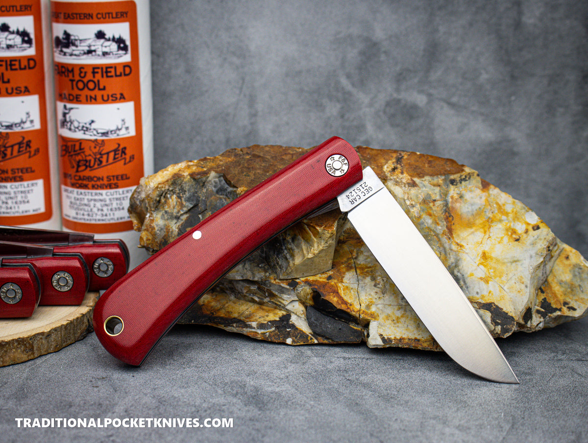 Great Eastern Cutlery #215124 Farm and Field Tool Bull Buster Red Linen Micarta