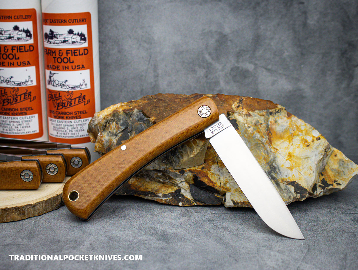 Great Eastern Cutlery #215124 Farm and Field Tool Bull Buster Natural Linen Micarta