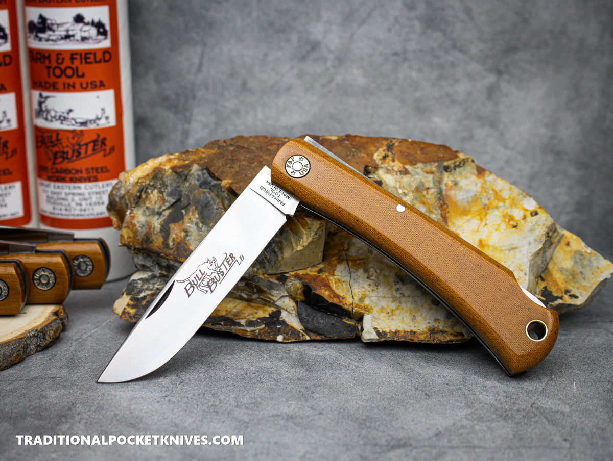 Great Eastern Cutlery #215124LB Farm and Field Tool Bull Buster Lockback Natural Linen Micarta