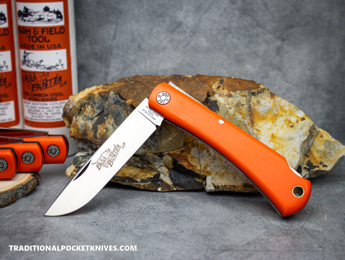 Great Eastern Cutlery #215124LB Farm and Field Tool Bull Buster Lockback Orange Delrin