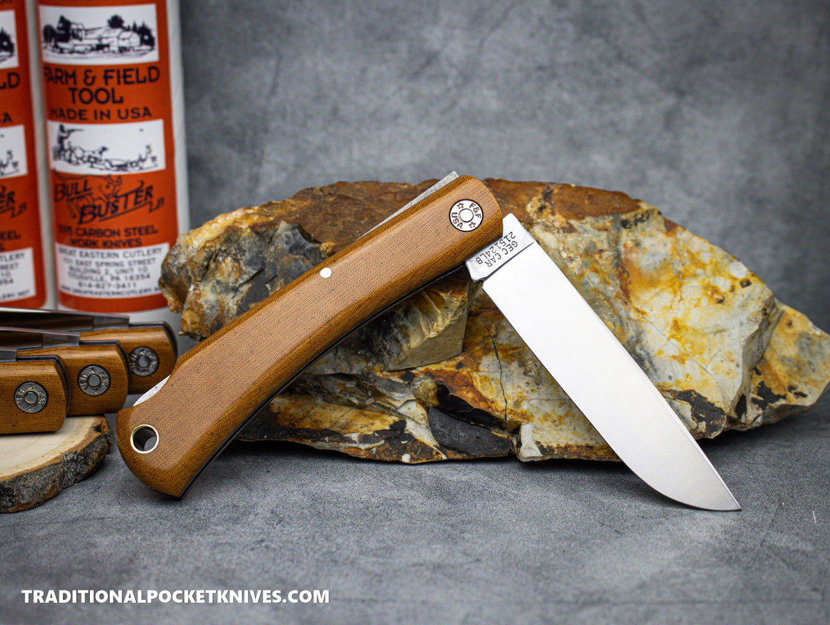 Great Eastern Cutlery #215124LB Farm and Field Tool Bull Buster Lockback Natural Linen Micarta