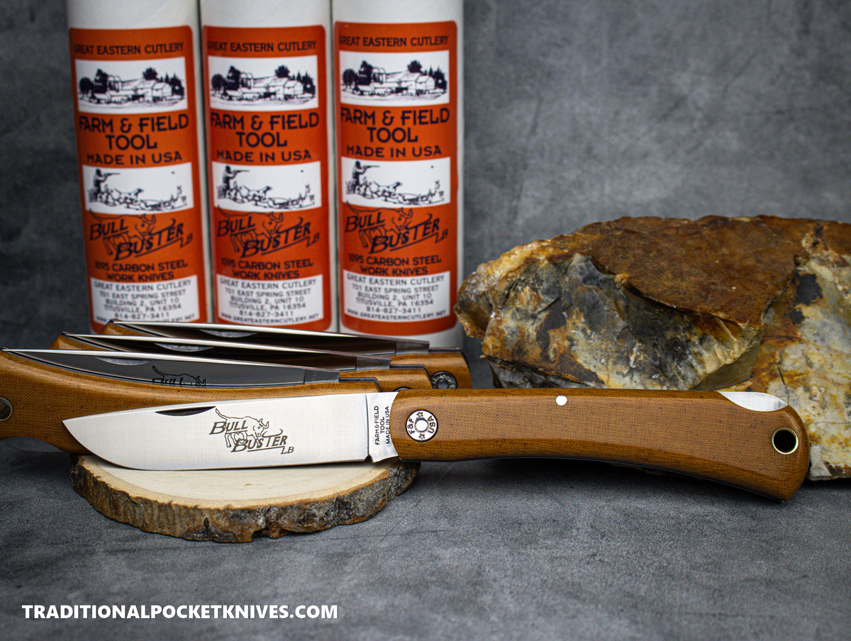 Great Eastern Cutlery #215124LB Farm and Field Tool Bull Buster Lockback Natural Linen Micarta