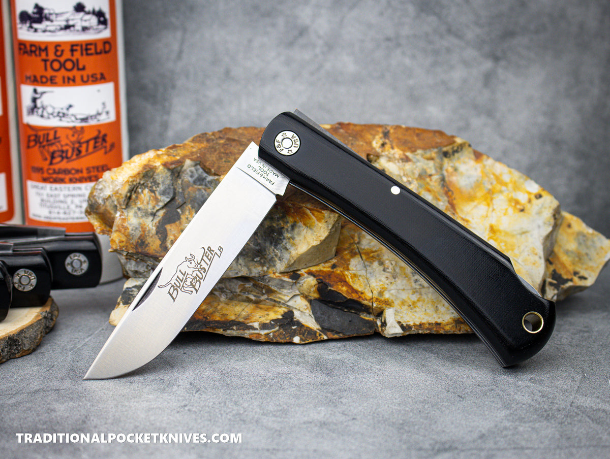 Great Eastern Cutlery #215124LB Farm and Field Tool Bull Buster Lockback Black Linen Micarta