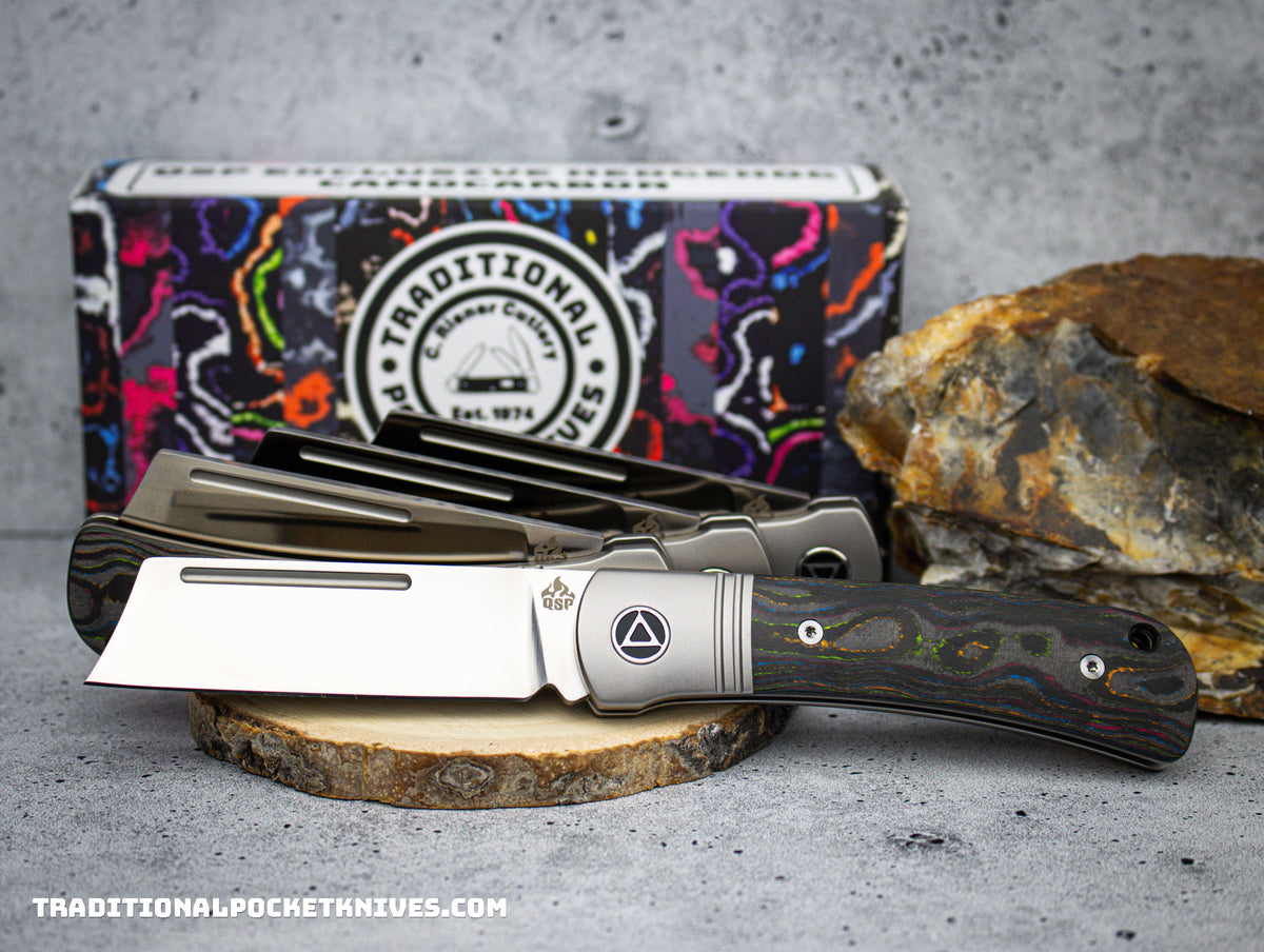 QSP Exclusive Hedgehog Knife QS142 CamoCarbon 80&#39;s M390